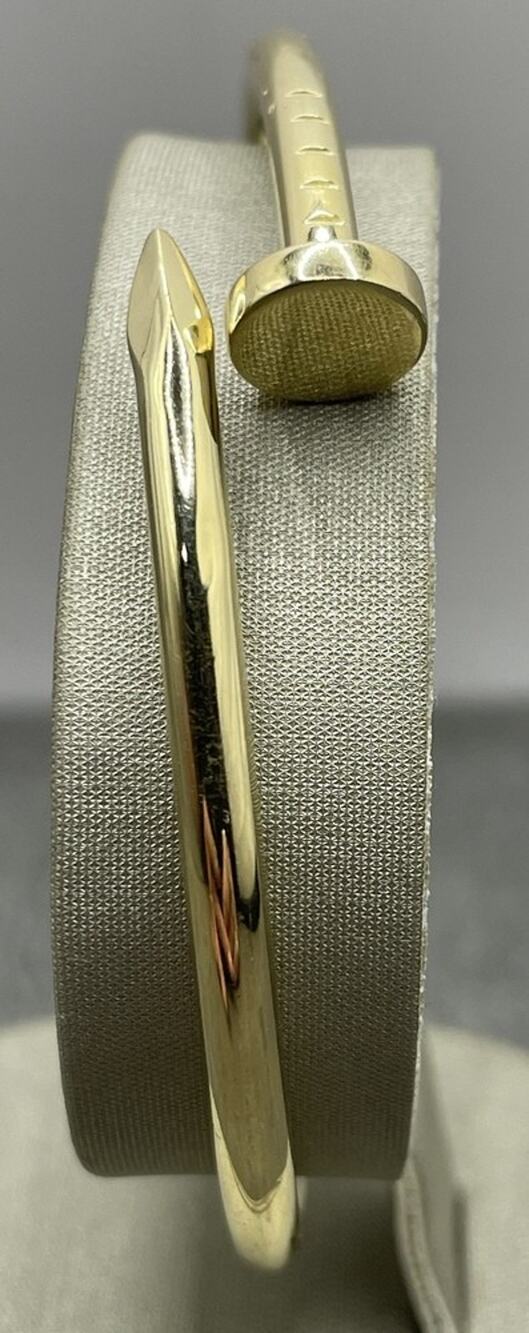 14K Yellow Gold Nail Bangle Style Bracelet (22066)